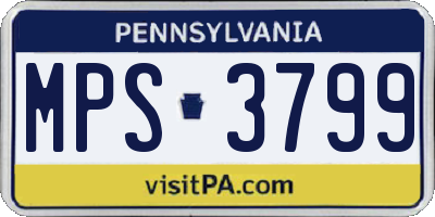 PA license plate MPS3799