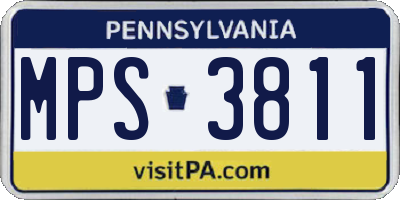 PA license plate MPS3811