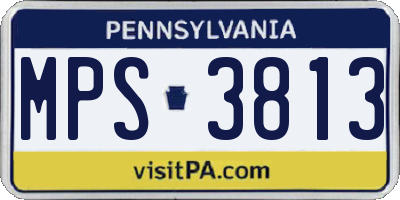 PA license plate MPS3813
