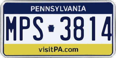 PA license plate MPS3814