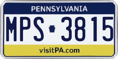 PA license plate MPS3815
