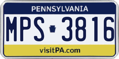 PA license plate MPS3816