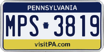 PA license plate MPS3819