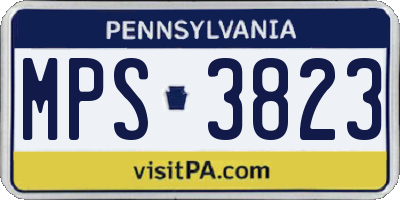 PA license plate MPS3823