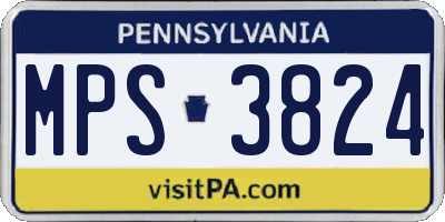 PA license plate MPS3824