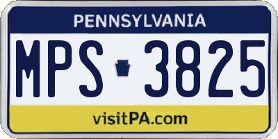 PA license plate MPS3825