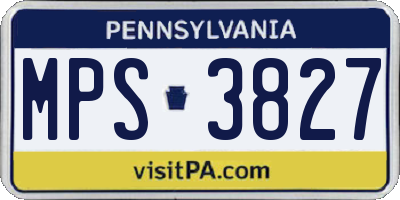 PA license plate MPS3827
