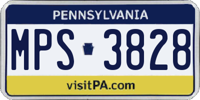 PA license plate MPS3828