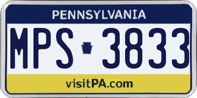 PA license plate MPS3833