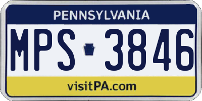 PA license plate MPS3846
