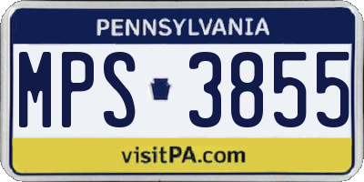PA license plate MPS3855