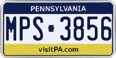 PA license plate MPS3856