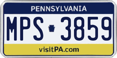 PA license plate MPS3859