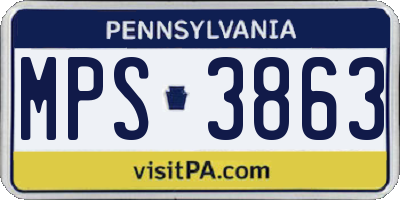 PA license plate MPS3863