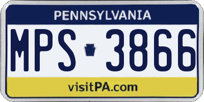PA license plate MPS3866