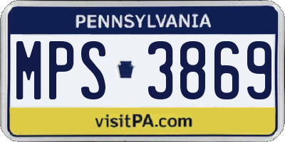 PA license plate MPS3869
