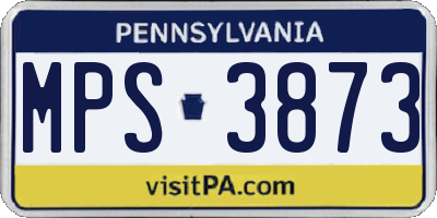 PA license plate MPS3873