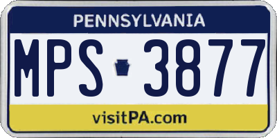 PA license plate MPS3877