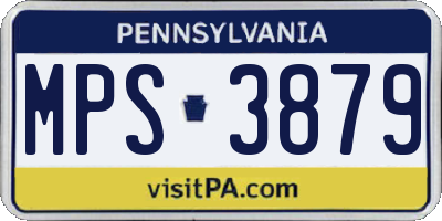 PA license plate MPS3879