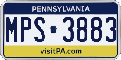 PA license plate MPS3883