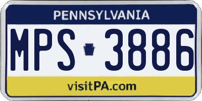 PA license plate MPS3886
