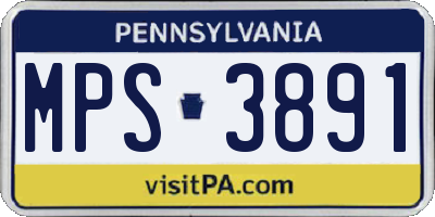 PA license plate MPS3891