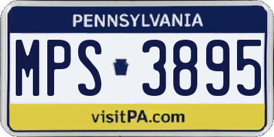 PA license plate MPS3895