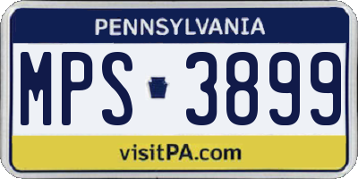 PA license plate MPS3899