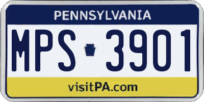PA license plate MPS3901