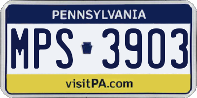 PA license plate MPS3903