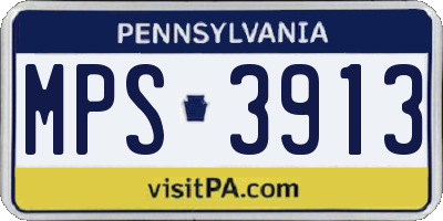 PA license plate MPS3913