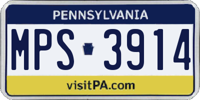 PA license plate MPS3914