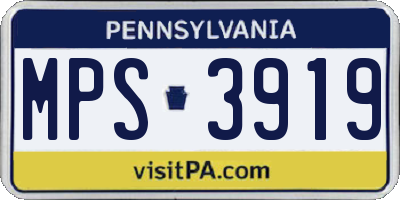 PA license plate MPS3919
