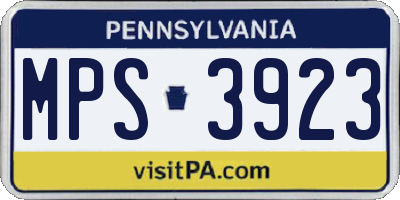 PA license plate MPS3923