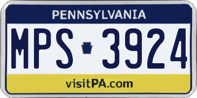PA license plate MPS3924