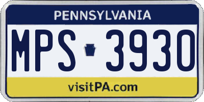 PA license plate MPS3930