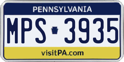 PA license plate MPS3935