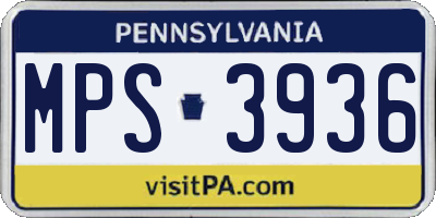 PA license plate MPS3936