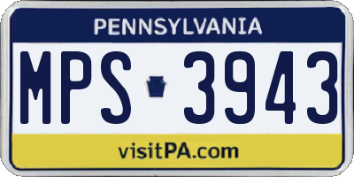 PA license plate MPS3943
