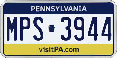 PA license plate MPS3944