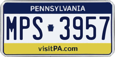 PA license plate MPS3957