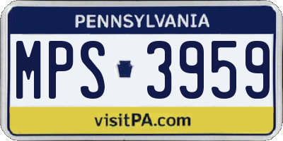 PA license plate MPS3959