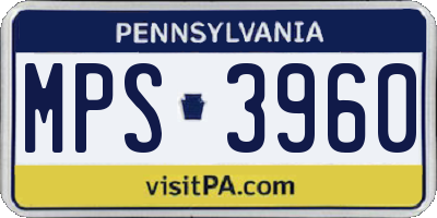 PA license plate MPS3960