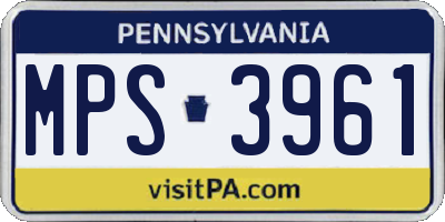 PA license plate MPS3961