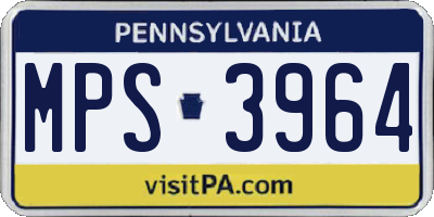 PA license plate MPS3964