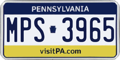 PA license plate MPS3965
