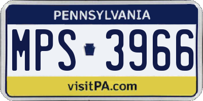 PA license plate MPS3966