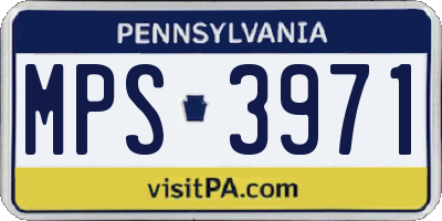 PA license plate MPS3971
