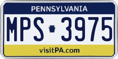 PA license plate MPS3975