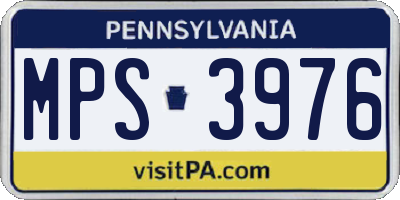 PA license plate MPS3976